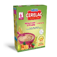সেরেলাক থ্রী ফ্রুটস উইথ মিল্ক ইনফ্যান্ট l Cerelac Three Fruits with Milk Infant 6-24 Months 400g